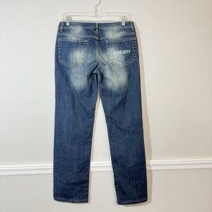 Ducati Straight Leg Womans Jeans Sz 30X28 Blue Low Rise Motorcycle Street Bike